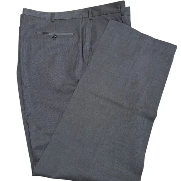 PAUL FREDRICK 100% Virgin Wool Dress Pants NWOT Made in Italy Pleated Mens Sz 44